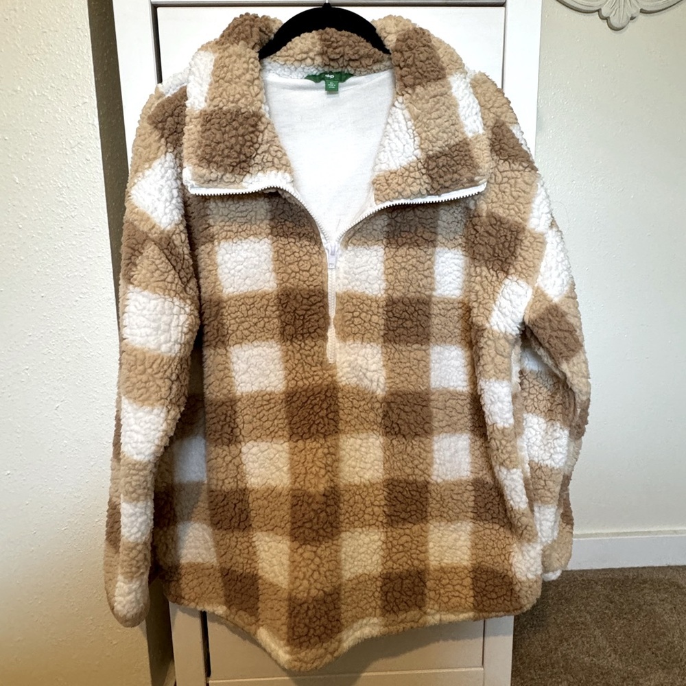 Plaid Sherpa Pull-Over
